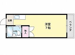 第二小川ハイツ ワンルームの間取図画像
