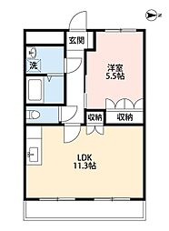 プロニティハイム藤本 1LDKの間取図画像