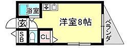 シャンテー津田 ワンルームの間取図画像