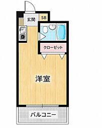 テラスエスト枚方 ワンルームの間取図画像