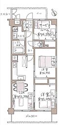 マイキャッスル宮前平パークヒルズ 2SLDKの間取図画像
