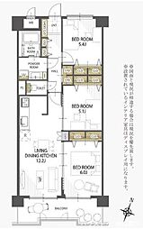 サンシティ市駅南 3LDKの間取図画像