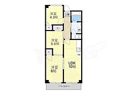 エクセル上小阪 3LDKの間取図画像