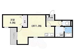 ジーメゾン東大阪寿クラディア 1LDKの間取図画像