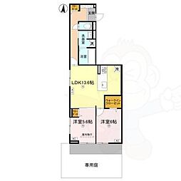 D-ROOM中小坂 2LDKの間取図画像