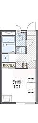 レオパレスクラム 1Kの間取図画像