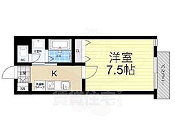 エムフラット衣摺1 1Kの間取図画像