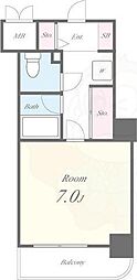 ライズィングサン 1Kの間取図画像
