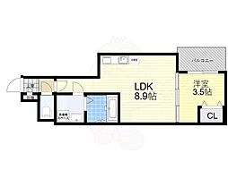 D porta cerezo 1LDKの間取図画像