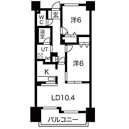 ヴィラエーデル大須 2LDKの間取図画像