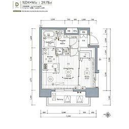 エステムコート名古屋新栄VI 1LDKの間取図画像