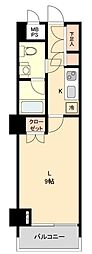 スクエア名駅南 1Kの間取図画像