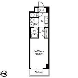 JR東海道本線 尾頭橋駅 徒歩5分の賃貸マンション 2階1Kの間取り