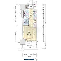 プレサンスNAGOYAシティオ 1Kの間取図画像