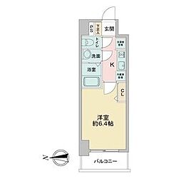 名古屋市営鶴舞線 鶴舞駅 徒歩3分の賃貸マンション 2階1Kの間取り