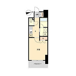 名古屋市営鶴舞線 鶴舞駅 徒歩5分の賃貸マンション 12階1Kの間取り