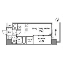 アドバンス名古屋ブランシュ 1LDKの間取図画像
