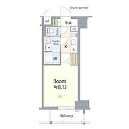 エスリード名古屋東別院 1Kの間取図画像