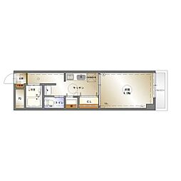 ヴェルドミール志賀 1Kの間取図画像
