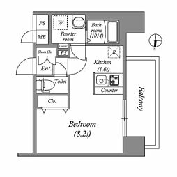 SHOKEN Residence名古屋 太閤通 ワンルームの間取図画像