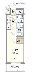 名古屋市営名城線 上前津駅 徒歩3分の賃貸マンション 4階1Kの間取り