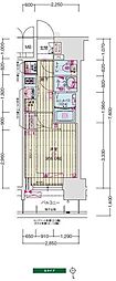 プレサンス葵デュリス 1Kの間取図画像