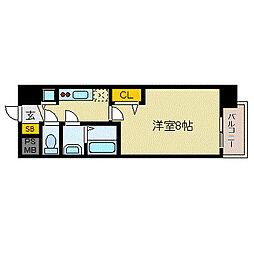 プレサンス名古屋ステーションフレア 1Kの間取図画像