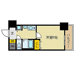 プレサンス名古屋STATIONザ・シティ 1Kの間取図画像