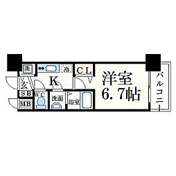プレサンス丸の内流雅 1Kの間取図画像