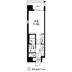 名鉄名古屋本線 山王駅 徒歩8分の賃貸マンション 2階1Kの間取り