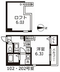 ハーモニーテラス西日置 1Kの間取図画像