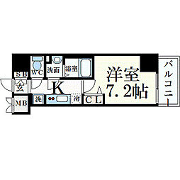 プレサンス久屋大通公園セラフィ 1Kの間取図画像