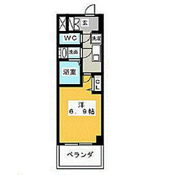 プレサンス丸の内アデル 1Kの間取図画像