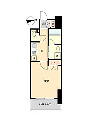 レジディア鶴舞 1Kの間取図画像