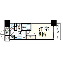 プレサンス新栄町ギャラント 1Kの間取図画像