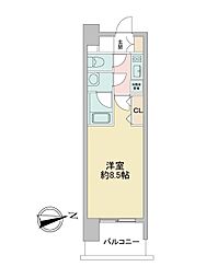 ルクレ新栄レジデンス 1Kの間取図画像