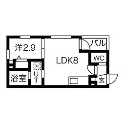 メイクス志賀本通 1LDKの間取図画像