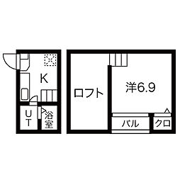 アストリア名駅 1Kの間取図画像