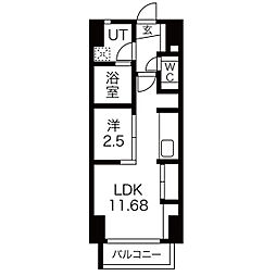 アーレックス丸の内2 1LDKの間取図画像