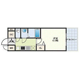 ディアレイシャス金山 1Kの間取図画像