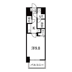 トレヴィ高岳 1Kの間取図画像