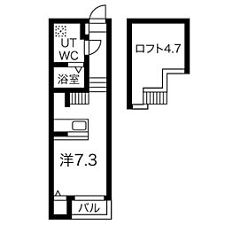 グローバルスタンス ワンルームの間取図画像