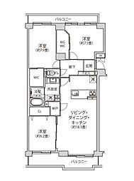 新本牧壱番館 3LDKの間取図画像