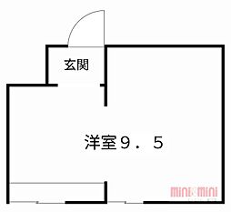 アクスゲートWOODビル ワンルームの間取図画像