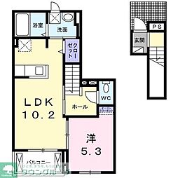 フィオーレプリート3 1LDKの間取図画像