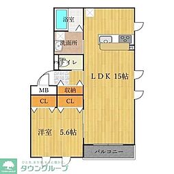 Tiara 1LDKの間取図画像