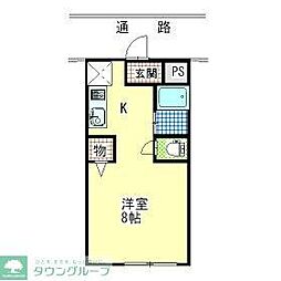 ウェストンハイツ ワンルームの間取図画像