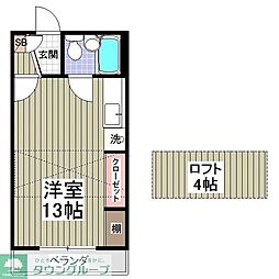 ヨウラク幸塚 ワンルームの間取図画像