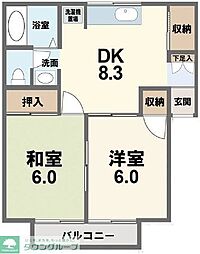 ポポラーレ 2DKの間取図画像