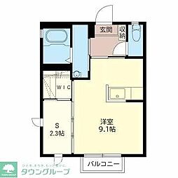 プランドールK ワンルームの間取図画像
